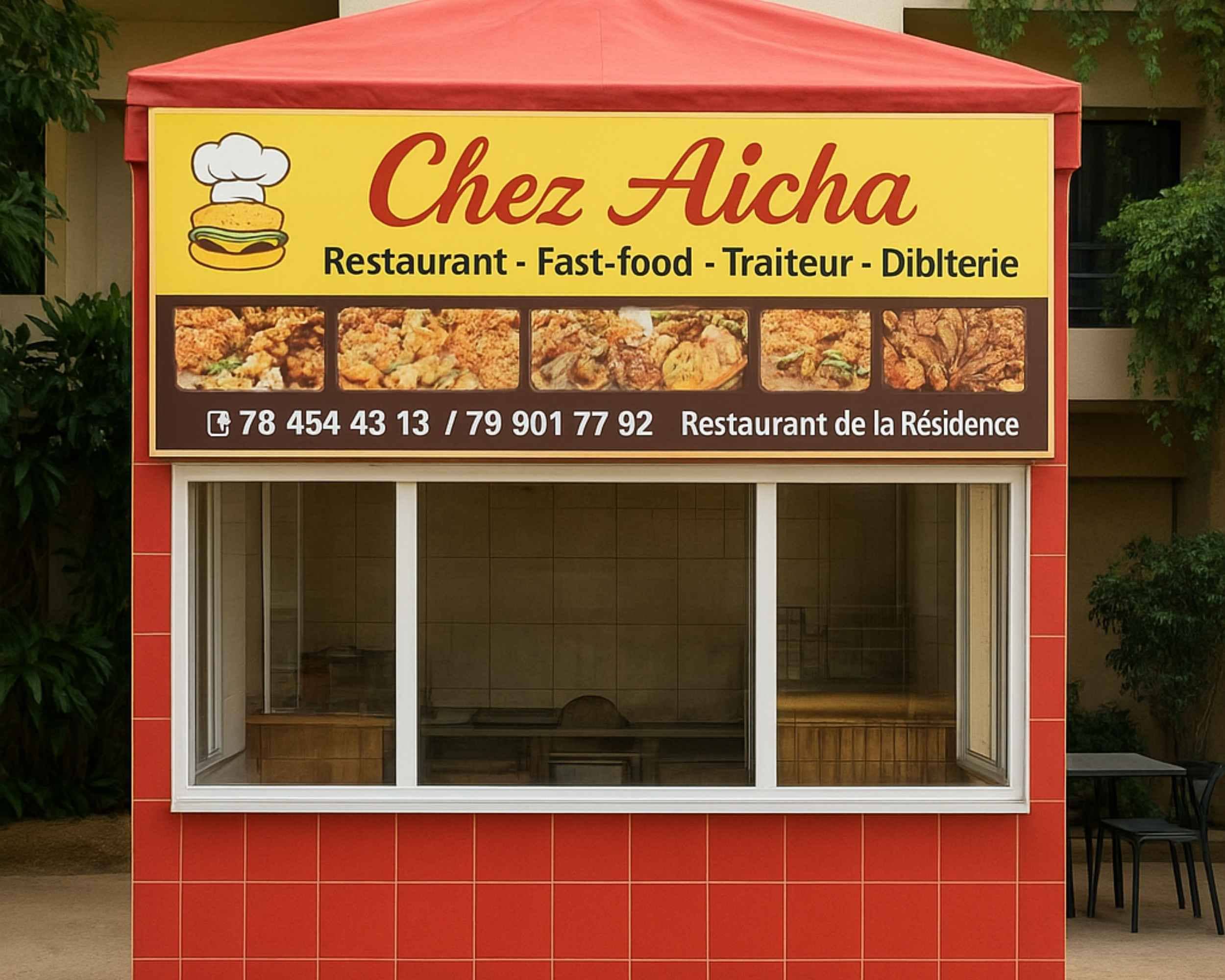 Vue de face du restaurant